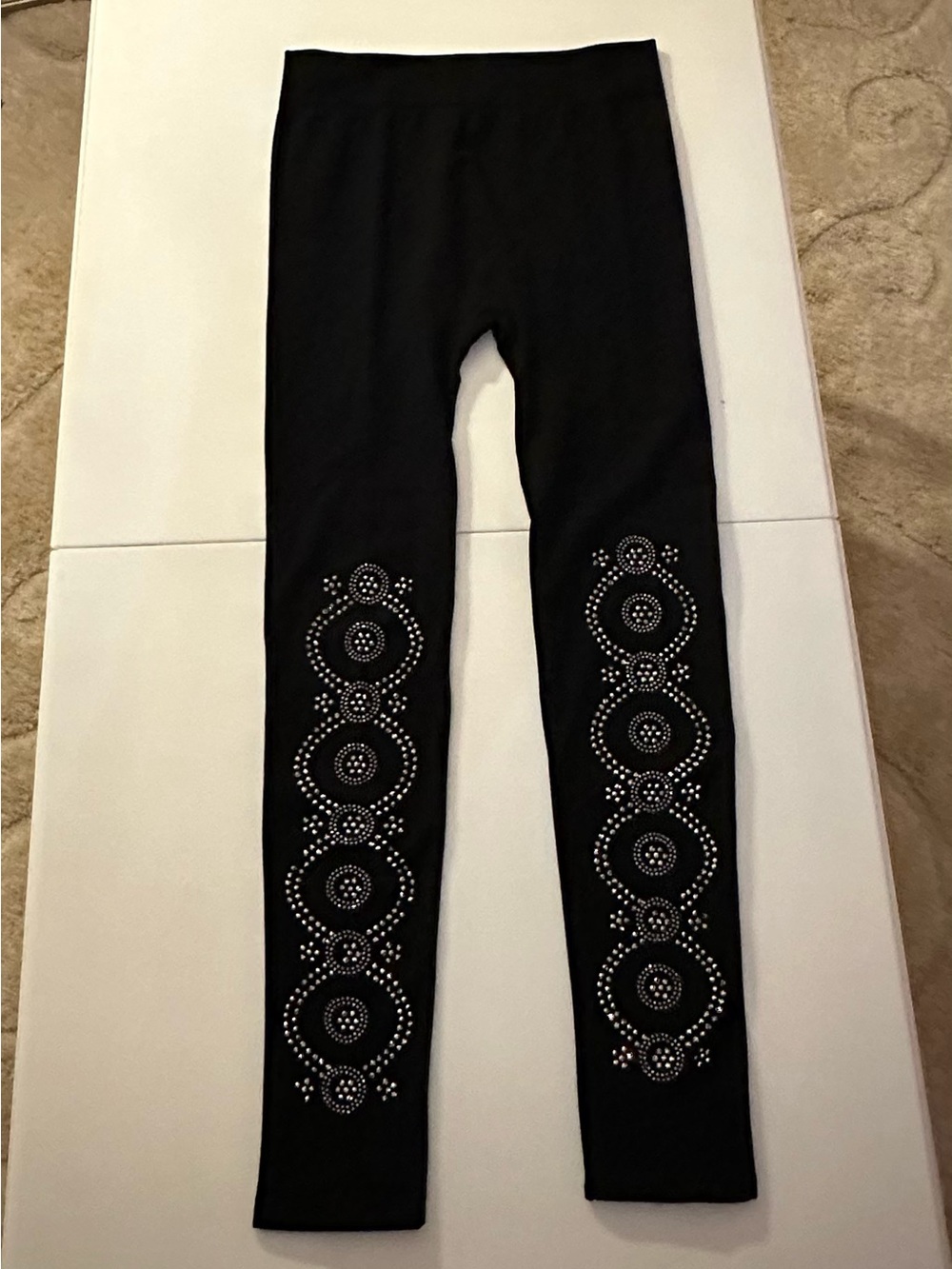 Leggings, small silver studs, full length